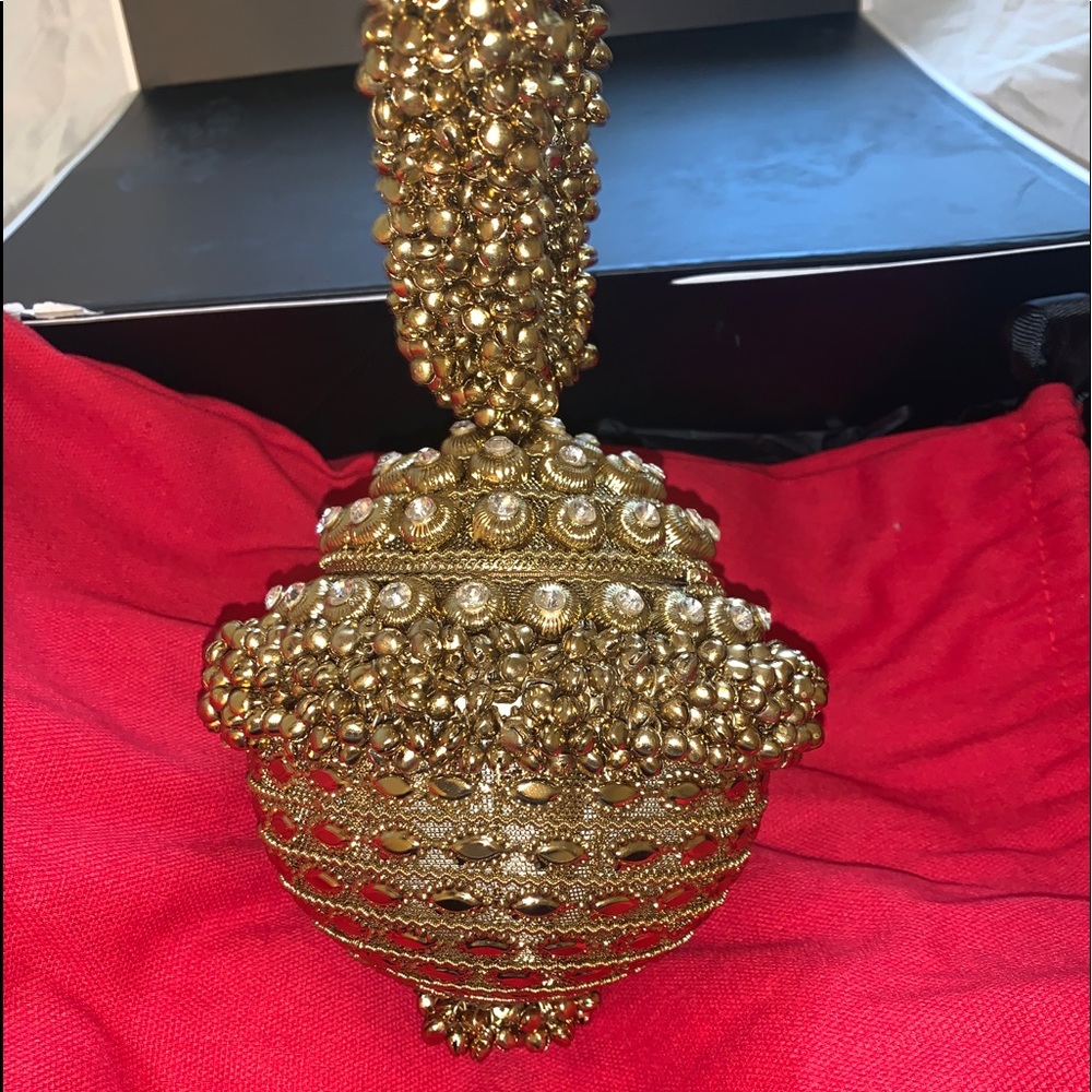 Mae Cassidy Embroidered Gold Purse